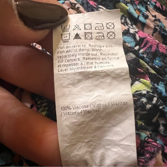 RIVER ISLAND Ditsy Floral Pattern Ruffle Tiered Midi Maxi Stretch Skirt Slit S - Picture 16 of 16